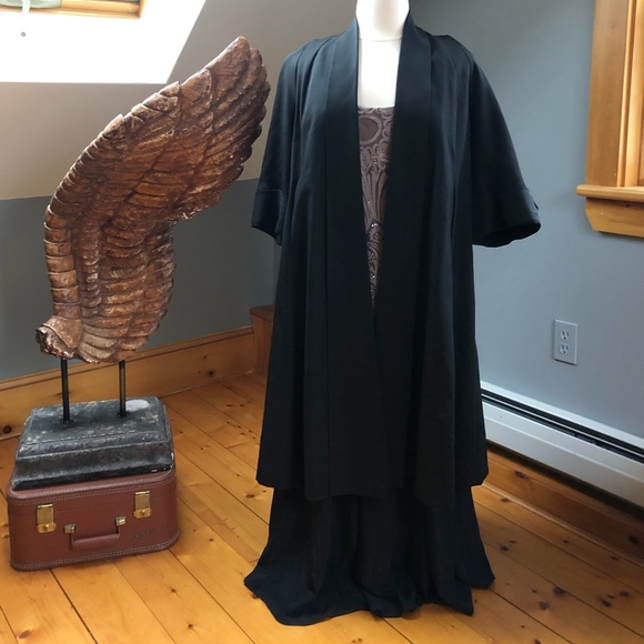 50’s Vtg Black Swing Evening Coat - Picture 2 of 6